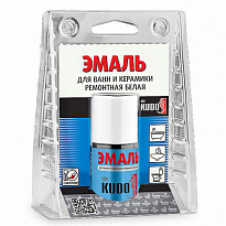 KUDO KU-7K1301 Эмаль для ванн и керамики ремонтная с кисточкой 15мл 1/6шт